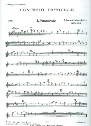 Concerto pastorale fr 2 Blockflten (Flten) und Streicher Stimmensatz (Soli-1-1-1--1-2)