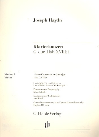 Konzert G-Dur Hob.XVIII:4 fr Klavier und Streichorchester Violine 1