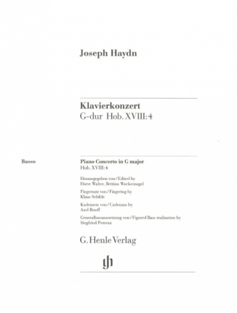 Konzert G-Dur Hob.XVIII:4 fr Klavier und Streichorchester Cello / Ba