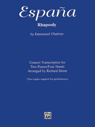 Espana Rhapsody for 2 pianos 4 hands