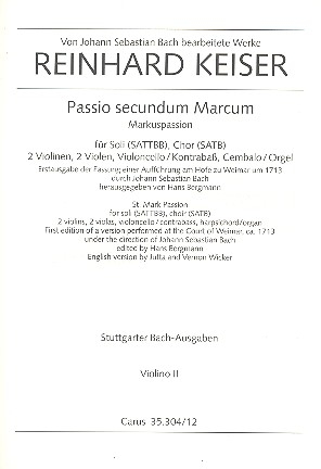 Markuspassion fr Soli (SATTBB), Chor, Orchester und  Orgel Violine 2