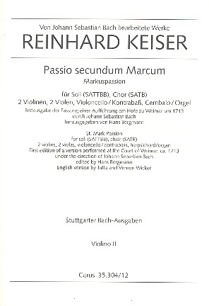 Markuspassion fr Soli (SATTBB), Chor, Orchester und  Orgel Violine 2