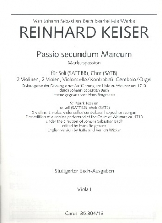 Markuspassion fr Soli (SATTBB), Chor, Orchester und  Orgel Viola 1
