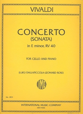 Concerto e minor RV40 for cello and piano