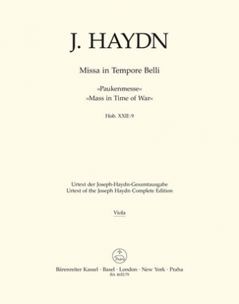 MISSA IN TEMPORE BELLI HOB.XXII:9 FUER SOLI, CHOR UND ORCHESTER VIOLA