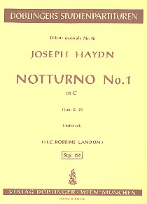NOTTURNO C-DUR HOB.II:25 FUER KAMMERORCHESTER, STUDIENPARTITUR ROBBINS LANDON, H.C., ED