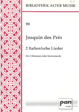 2 italienische Lieder fr 4 Stimmen oder Instrumente 4 Partituren