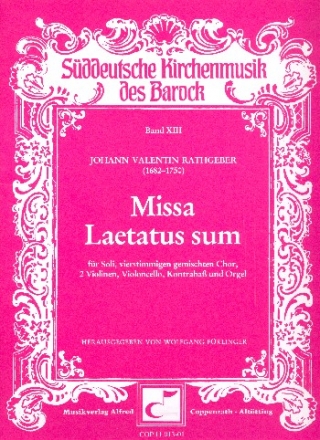 Missa laetatus sum fr Soli, Chor, Streicher und Orgel Partitur
