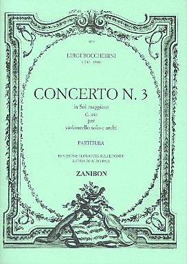 Concerto sol maggiore no.3 G480 per violoncello solo e archi partitura