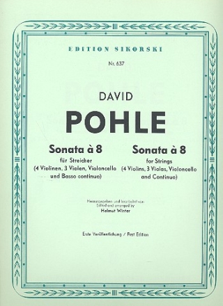 Sonata a 8 fr 4 Violinen, 3 Violen, Violoncello und Bc Partitur und Stimmen