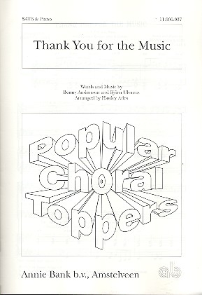 Thank you for the music for mixed chorus and piano, score Ades, H., arr.
