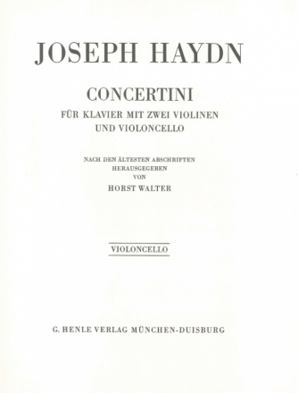 Concertini fr Klavier, 2 Violinen und Violoncello Violoncello