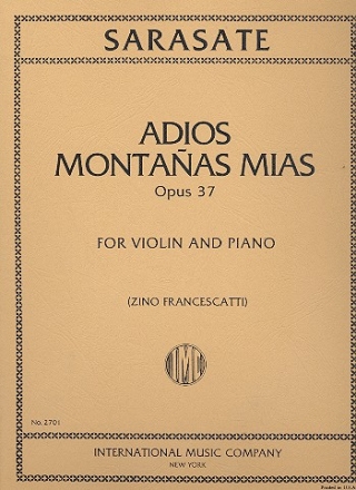 Adios montanas mias op.37 for violin and piano