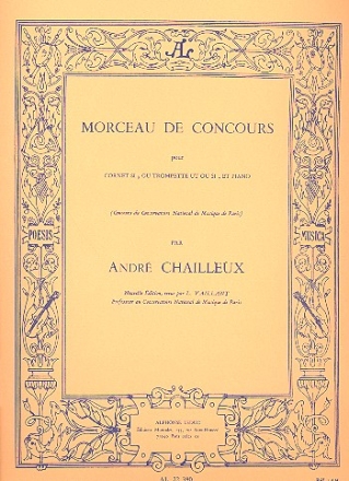 Morceau de concours pour cornet (trompette) et piano