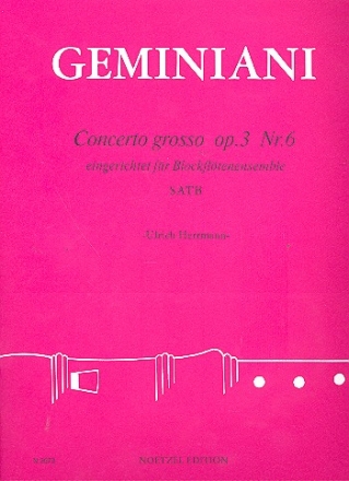 Concerto grosso op.3,6 fr 4 Blockflen (SATB) Partitur und Stimmen