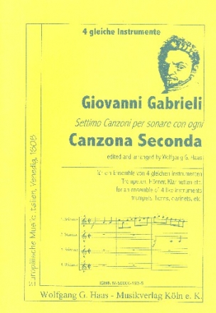 Canzona seconda fr 4 gleiche Blasinstrumente Partitur und Stimmen