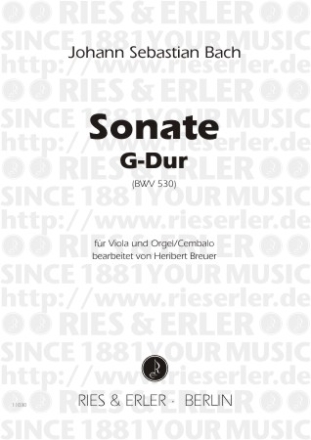 Sonate G-Dur nach BWV530 fr Viola und Orgel