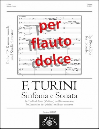 Sinfonia e sonata fr 2 Sopranblockflten und Bc