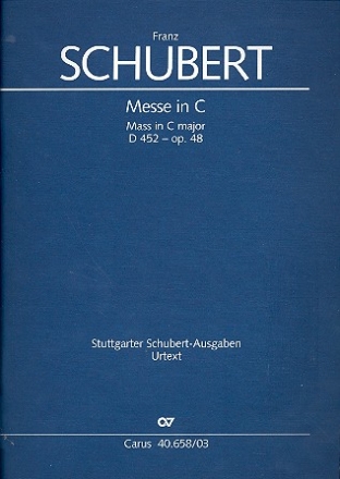 Messe C-Dur op.48 D452 fr Soli, Chor, Orchester und Orgel Klavierauszug