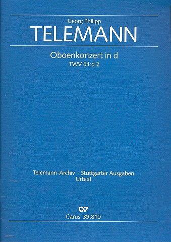 Konzert d-Moll TWV51:D2 fr Oboe und Streichorchester Partitur