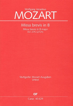 Missa brevis B-Dur KV275 fr Soli (SATB), Chor, 2 Violinen und Bc Partitur