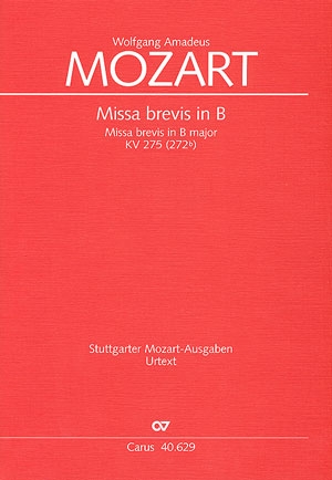 Missa brevis B-Dur KV275  fr Soli (SATB), Chor, 2 Violinen und Bc Partitur