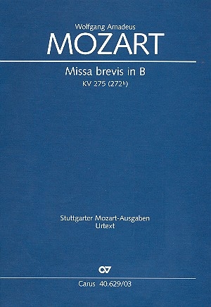 Missa brevis B-Dur KV275  fr Soli (SATB), gem Chor, 2 Violinen und Bc Klavierauszug