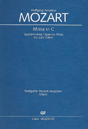 Missa brevis C-Dur KV220 fr Soli, Chor und Orchester Klavierauszug