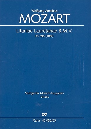 Missa lauretanae B.M.V. D-Dur KV195 fr Soli, Chor und Orchester Klavierauszug