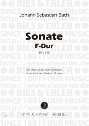 Sonate F-Dur nach BWV525 für Oboe und Orgel (Cembalo)