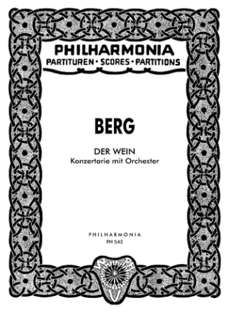 DER WEIN KONZERTARIE FUER GESANG UND ORCHESTER STUDIENPARTITUR (DT/FR)