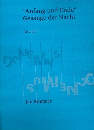 Anfang und Ende op.1 fr Alt, Viola und Klavier