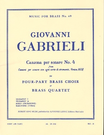 Canzona per sonare no.4 for 4-part brass choir or quartet (2trp)