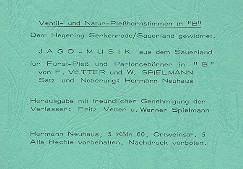 Jagdmusik aus dem Sauerland  fr Frst-Pless- und Parforcehrner in B Parforcehornstimmen