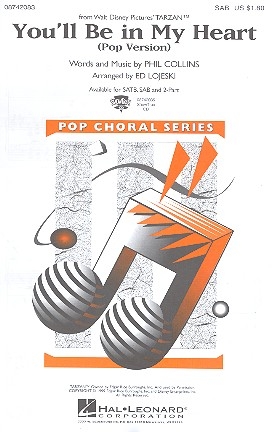 You'll be in my Heart for mixed chorus (SAB) and piano score