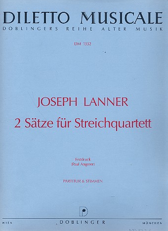 2 SAETZE FUER STREICHQUARTETT PARTITUR+STIMMEN ANGERER, PAUL, ED.