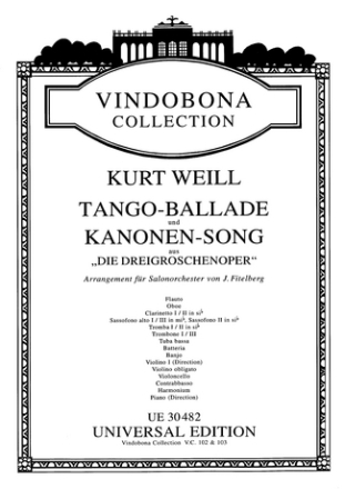 Tango-Ballade und Kanonen-Song fr Salonorchester Direktion und Stimmen