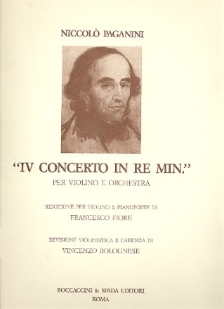 Concerto re minore no.4 per violino ed orchestra riduzione per violino e pianforte