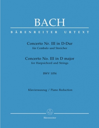 Konzert D-Dur Nr.3 BWV1054  fr Cembalo und Streicher fr 2 Klaviere
