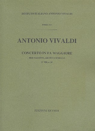 Konzert F-Dur F.VIII:25 fr Fagott, Streicher und Bc,  Partitur