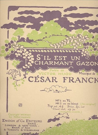 S'IL EST UN CHARMANT GAZON POUR CHANT ET PIANO