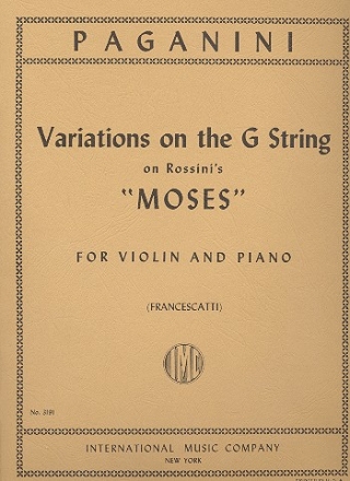 Variations on the G String on a Theme from 'Moses' by Rossini for violin and piano