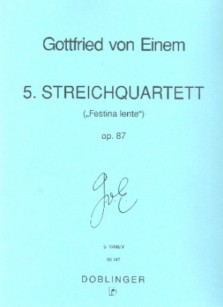 Festina lente op.87 fr Violine 1, Violine 2, Viola und Violoncello Stimmen