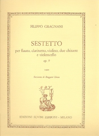 Sextett op.9 fr Flte, Klarinette, Violine, 2 Gitarren und Violoncello Stimmen