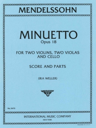 Minuetto op.18 for 2 violins,2 violas and cello score and parts