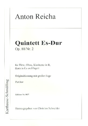 Quintett Es-Dur op.88,2 fr Flte, Oboe, Klarinette, Horn, Fagott,  Partitur