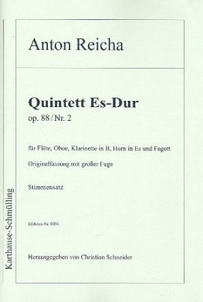 Quintett Es-Dur op.88,2 fr Flte, Oboe, Klarinette, Horn, Fagott,  Stimmen
