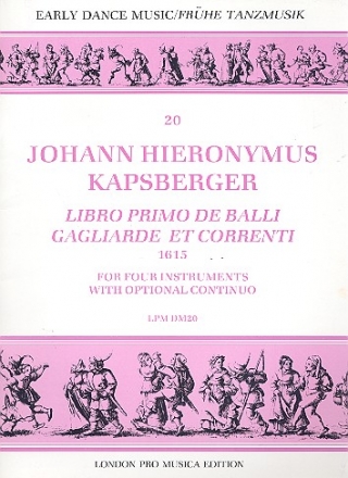 Libro primo de balli gagliarde et correnti for 4 instruments (SATB) with optional continuo