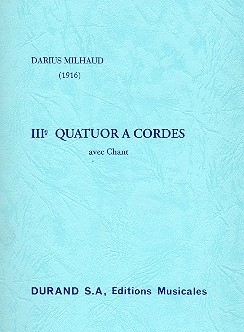 Quatuor  cordes avec chant no.3 op.32 partition de poche  (1916)
