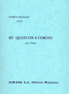 Quatuor  cordes avec chant no.3 op.32 partition de poche  (1916)